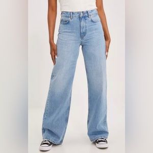 Blue high wide leg jeans